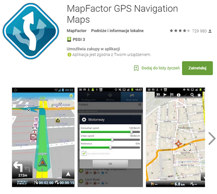 Что отличная программа для автомобильной навигации: Навигатор, а именно: MapFactor GPS Navigation Maps - с использованием карт Open Street