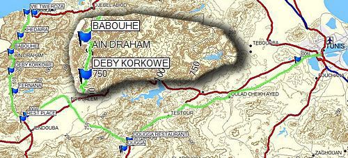 Пример ежедневного маршрута из Гармина, как видно из MapSource на карте   топографический